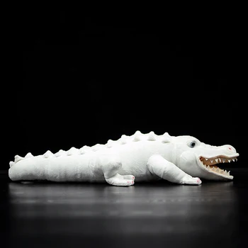 Reaalne Elu Albino Alligator Pehmed Loomad Pehmed Mänguasjad Tõetruu Roomajate Valge Krokodill -, Plüüš-Mänguasi Kingitused Lastele