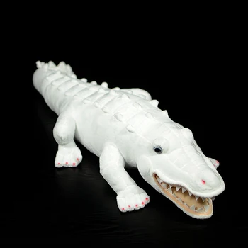 Reaalne Elu Albino Alligator Pehmed Loomad Pehmed Mänguasjad Tõetruu Roomajate Valge Krokodill -, Plüüš-Mänguasi Kingitused Lastele