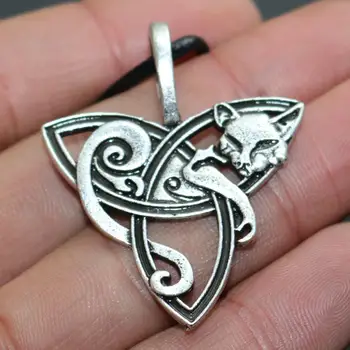 Rebane Koos Kolmainsuse Sümbol Iiri Sõlm Amulett Viking Loomade Pagan Talisman Mens Naiste Kaelakee 51613