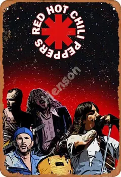 Red Hot Chili Peppers Öösel taevas Kunsti Tina Märke vintage displate retro metallist laigud Raua Maali Poster