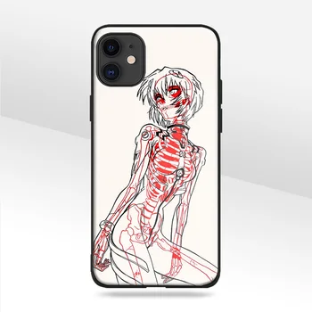 Rei Ayanami skelett Anime, Klaasist, Silikoonist, Telefon Case FOR iPhone SE 6s 7 8 Plus X-XR, XS 11 12 Mini Pro Max Katab Kest 40477