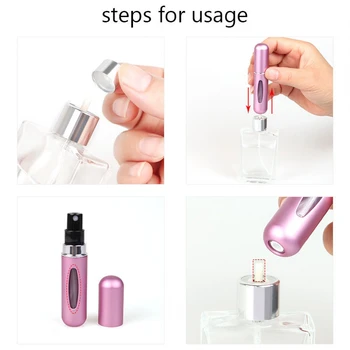Reisi tühi spray parfüüm alam-täitmise pudel alt täites 5ml kaasaskantav laetav läbi-väike pudel