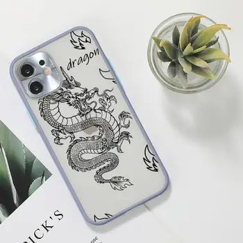Remazy Mood Dragon Loomade Muster Telefon Case For iPhone 12 11 Mini Pro XR, XS Max 7 8 Plus X Matt läbipaistev Hall tagakaas 78524