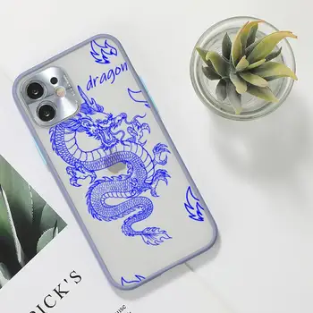 Remazy Mood Dragon Loomade Muster Telefon Case For iPhone 12 11 Mini Pro XR, XS Max 7 8 Plus X Matt läbipaistev Hall tagakaas