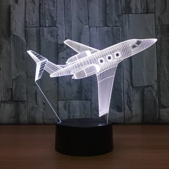 Remote Control Puutetundliku Lüliti Air Lennuk 3D LED-Laua Lamp Akrüül Öö Valguses 7 Värvid Muutuv Meeleolu Lamp USB Lamp Kid Kingitus 36392