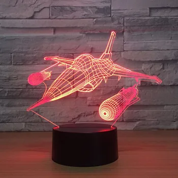 Remote Control Puutetundliku Lüliti Air Lennuk 3D LED-Laua Lamp Akrüül Öö Valguses 7 Värvid Muutuv Meeleolu Lamp USB Lamp Kid Kingitus