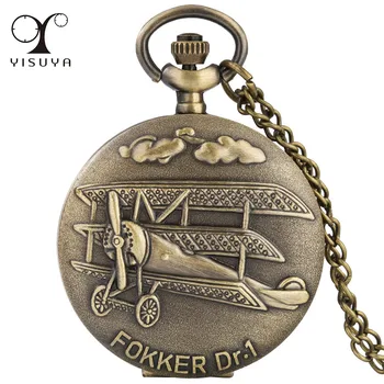 Retro Pronks Fokker Dr. 1 Lennuk Ekraan Kaelakee Taskukella Vintage Kampsun Keti Ripats, Kell, Kingitused Mehed Naised Dropshipping