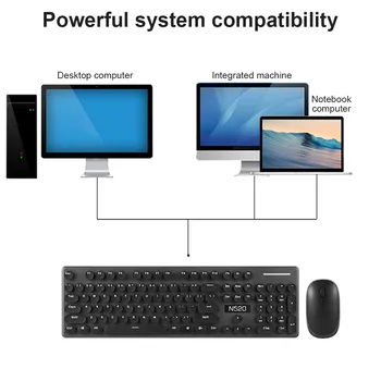 Retro juhtmeta Klaviatuur Gaming Mouse Set 2.4 GHz 104 Võtmed Gaming Klaviatuurid Mood Gamer juhtmeta Hiirt Sülearvuti PC Mängud N520 60350