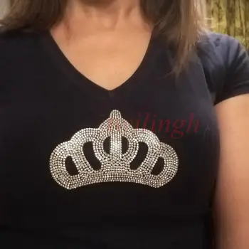 Rhinestone Crown Plaaster raud Plaastrid Kuninganna Võra Crystal Applique Baby Laste Riietus DIY Riided Plaastrid