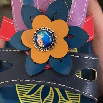 Rimocy Vintage Tikitud Lilled Kiilud Sussid Naiste Vabaaja Õõnes Välja Beach Varbavahed Naine, Pluss Suurus Väljas Sandaalid 2021