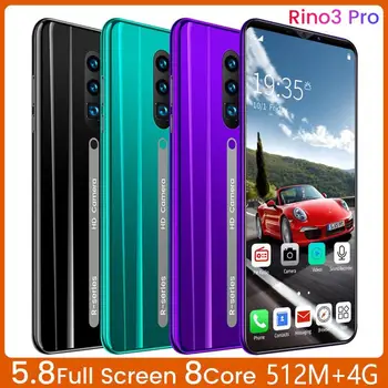 Rino3 pro Android Nutitelefonid 8GB+256GB Octa-Core Face ID Avada MTK6763 4800mAh Dual-SIM Dual Standby Mobiiltelefoni Kingitus