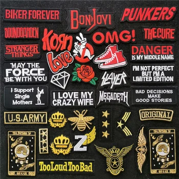 Rock Punk Sõjaväe Märgid Tikandid Plaastrid Riided Applique Triikimine Kleebised Vaimu Õmblemine Asjade Dekoratiivsed Triibud