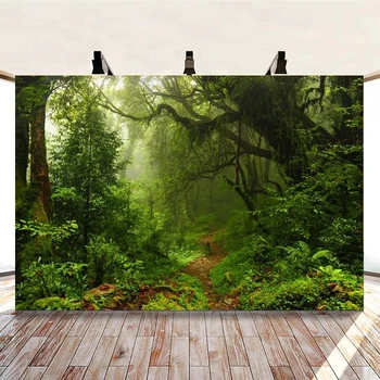 Roheline Mets, Puu Tee Kauni Maastiku Taustal Travel Pilt, Stuudio, Fotograafia, Foto, Plakat, Mis Võib Olla Kohandatud