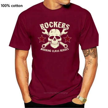 Rokkarite Working Class Heroes Rock ' n ' Käeketid Rockabilly Punk Rocker Kolju Brändi Meeste Mood 2020 Puuvillane Lühikeste Varrukatega O-Kaelus T-Särk