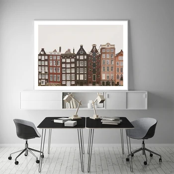Roma Moodsa Amsterdami Foto, Kunst Prindi Jalgratta Lõuendile Maali Kunst, Plakat, Pilt Seina-Elutuba Põhjamaade Home Decor