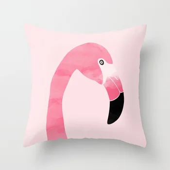 Roosa Flamingo Visata padjapüür Troopiline Lille Taimed padjakatted on Kodus Diivan Tool Dekoratiivsed Padjapüürid