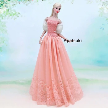 Roosa Printsess Kleit Barbie Nukk Riiete Komplekt Mood Nukk Varustus Vestidoes Kleit & Salli 1/6 BJD Nukud, Aksessuaarid Kid Mänguasjad