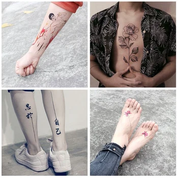 Roosi Värvikas Lilled Tattoo On Veekindel Ajutine Tätoveering Kleebis Body Art Water Transfer Tätoveering Kleebised
