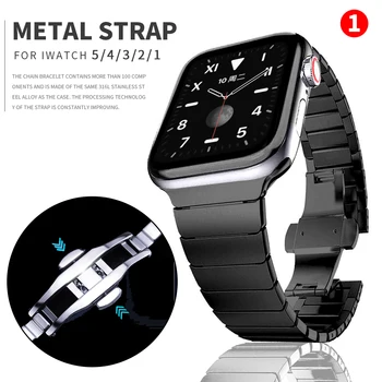 Roostevabast Terasest rihm Apple Watch band 44 mm 40mm iWatch bänd 42mm/38mm Liblikas pannal Metallist Käevõru Apple vaata 5 4 3 21