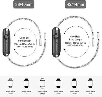 Roostevabast terasest rihm apple watch band 44mm 40mm 42mm 38mm Magnetic loop watchband käepaela correa iwatch 6 se 5 4 3 esiliistu