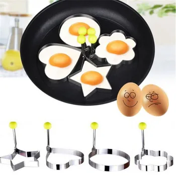 Roostevabast terasest vorm praadimiseks muna, tööriistad, Lille -, Südame -, Ring, Sta omlett hallituse seade muna/pannkook ringi muna kujuline köök