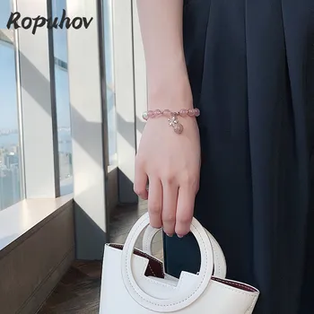 Ropuhov 2021 Uus Korea Fashion Kingitus Naine, Roosa Kristall Käevõru Luksus Personaalset Disaini Hulgi-Bling