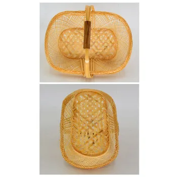 Rotangist Käsitsi Valmistatud Bambusest Toidu Ladustamine Punutud Vitstest Korvi Aed Taim Decor Kodus Lille Vintage Puu-Köögivilja Sahtel
