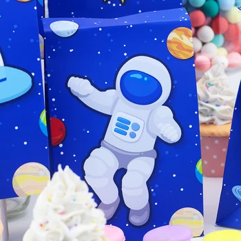 Ruumi Sünnipäeva paberkotid kingikoti Kasuks Kasti Candy Maiuspalad Astronaudid Raketi Universumi Teemaline Sündmus Raviks kohandatud Kott 186727