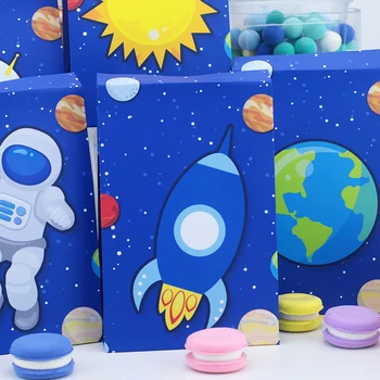 Ruumi Sünnipäeva paberkotid kingikoti Kasuks Kasti Candy Maiuspalad Astronaudid Raketi Universumi Teemaline Sündmus Raviks kohandatud Kott