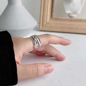 Rõngad Naiste Mitmekihilised Lõpetamise Line Geomeetriline Sõrme Sõrmus Minimalistlik Paar Kaasamist Partei Ehted