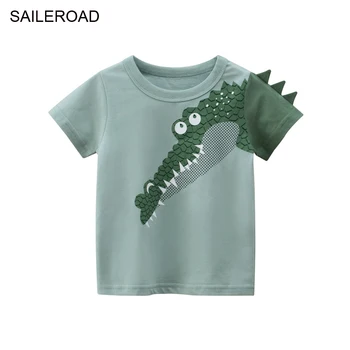 SAILEROAD Lapsed teise lapse-Lapsed Poisi Krokodill Lühikeste Varrukatega T-Särgid Uued Suve Beebi Imiku Tops Tees Särk Tüdruku Riided