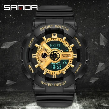 SANDA Top Brändi Luksus G stiilis Meeste Sõjalise Spordi Vaata LED Digital Watch Veekindel Šokk Meeste Vaata Relogio Masculino
