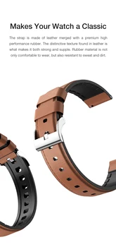 SANLEPUS Kiire Muutus Universaalne Nahast Watch Band Sport Smart Watch Rihm Smartwatch Bänd (22mm)