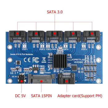 SATA laienduskaardi 1 kuni 5 SATA3 Porti.0 Töötleja Kaardi Emaplaadi 6Gbps Kordaja SATAPort Ärkaja Kaardi Adapter Emaplaadi