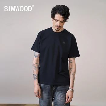 SIMWOOD 2021 Suvel New Mõõdus T-särgid, Meeste Rinnal Logo Tikand Hingav Puuvill Tops Pluss Suurus Mugav Tees