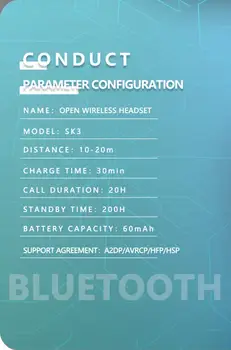 SK3 Juhtmeta Kõrvaklapid Mõiste Luu Juhtivus Bluetooth-Peakomplekti 5.1 Kõne Funktsioon 9D HIFI Muusika Kõrvaklapid Android ja IOS