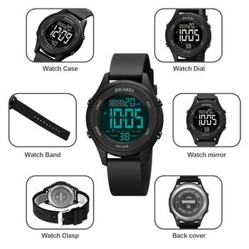 SKMEI Mood Sport Watch 50m Veekindel Käekell Pehmest Silikoonist Digital Watch Väljas Põrutuskindel Multifunktsionaalne Meeste Kell
