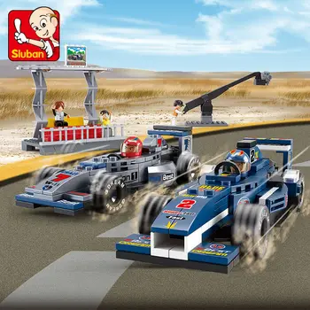 SLUBAN F1 Racing Sõiduki Valem Auto Klassikaline ehitusplokid Racers Näitajad Mudel Kit Tellised Mänguasjad Lastele jõulukingiks 2021 63717