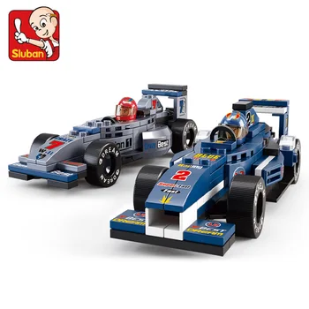 SLUBAN F1 Racing Sõiduki Valem Auto Klassikaline ehitusplokid Racers Näitajad Mudel Kit Tellised Mänguasjad Lastele jõulukingiks 2021