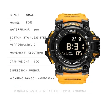 SMAEL Uus Mens Sport Kellad Veekindel Helendav Käekell Top Luksus Brändi Sõjalise Digitaalse Quartz Watch Mehed Relogio Masculino 175050