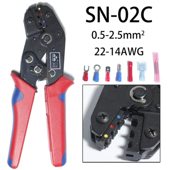 SN-02C mini omanik Valtsimisega Vahend 0.25-2.5mm2 Reguleeritav Crimper tangid koos 270pcs Kaabel Lugs Valik Kit traat press set Külm 88139