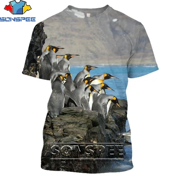 SONSPEE Lumi Valge Armas Pingviin 3D-Printimine Särk O-kaeluse jaoks Mugav Mood Casual Meeste Lühikesed Varrukad Lahtised Suvised Meeste Tshirt 74918