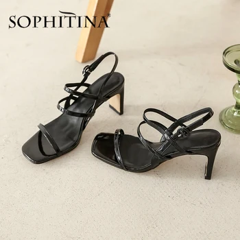 SOPHITINA Mugavad Naiste Sandaalid Käsitöö Lukk Kõrge kvaliteediga Lehma Nahk Avatud Varba Kingad Naiste Lühike Sandaalid Naistele MO553