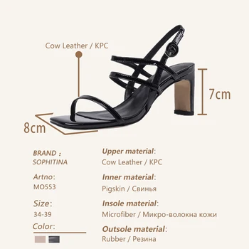 SOPHITINA Mugavad Naiste Sandaalid Käsitöö Lukk Kõrge kvaliteediga Lehma Nahk Avatud Varba Kingad Naiste Lühike Sandaalid Naistele MO553