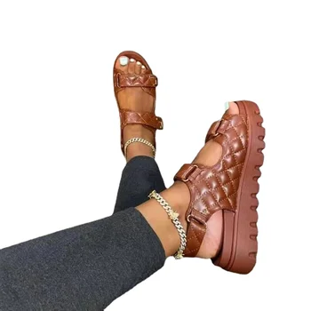 Sandaalid Naistele Suvel Uus Mood Naiste Sandaalid 2021 (Solid Color Kõik-mängu Mugavad Pikad Vabaaja Sandaalid Naiste Kingad