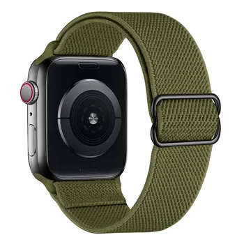 Scrunchie Soolo Aas Rihma Apple watch band 44mm 40mm 38mm 42mm Reguleeritavad Elastsed Nailonist käevõru iWatch seeria 2 3 4 5 6 se