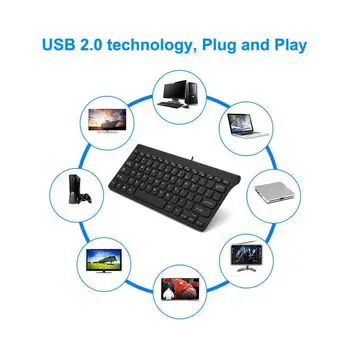 Sek Mini Slim USB 2.0 Gaming Klaviatuuri Ultra-Õhuke Vaikne, Väike Suurus 78 Võtmed Mini Usb Multimeedia Ergonoomiline Klaviatuuri Sülearvuti