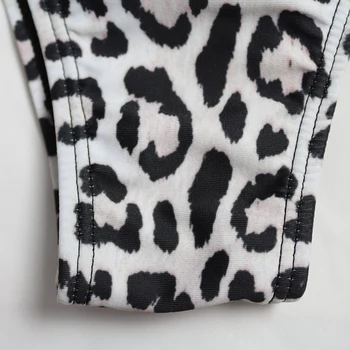 Seksikas Kõrge Vöökoht Bikini Supelpüksid Maha Õla Naiste Ujumistrikoo 2 Osa Leopard Printida Bikinis Set 2021 Trikoo Beachwear