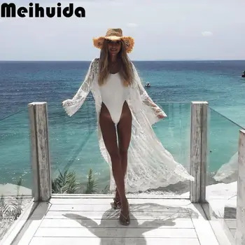 Seksikas Naiste Pitsi Heegeldamise Õhuke Bikiinid Beachwear Katta kuni Supelrõivad Ujumistrikoo Beach Kleit Suvel trikoo
