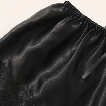 Seksikas Pits, Siid Sleepwear Naiste värviga Pajama Komplekti V-Kaeluse Satiin Seksikas Pesu Aluspesu Kodus Kandma Nightwear Suvel A50